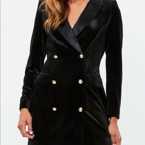 Black velvet blazer dress